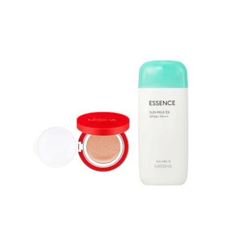 MISSHA - All Around Safe Block Essence Sun Milk EX - 70ml (SPF50+ PA+++) X MISSHA - Velvet Finish Cushion SPF50+ PA+++ - 15g - 21 MISSHA - All Around Safe Block Essence Sun Milk EX - 70ml (SPF50+ PA+++) X MISSHA - Velvet Finish Cushion SPF50+ PA+++ - 15g - 21