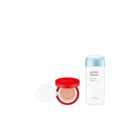 MISSHA - All-Around Safe Block Waterproof Sun Milk SPF 50+/PA++++ - 70ml X MISSHA - Velvet Finish Cushion SPF50+ PA+++ - 15g - 21 MISSHA - All-Around Safe Block Waterproof Sun Milk SPF 50+/PA++++ - 70ml X MISSHA - Velvet Finish Cushion SPF50+ PA+++ - 15g - 21