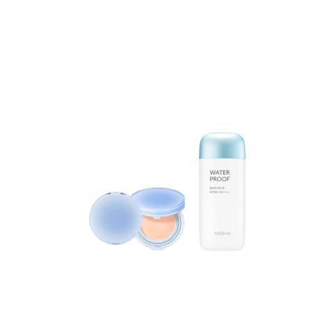MISSHA - All-Around Safe Block Waterproof Sun Milk SPF 50+/PA++++ - 70ml X Romand - Bare Water Cushion - 20g - 21 Pure MISSHA - All-Around Safe Block Waterproof Sun Milk SPF 50+/PA++++ - 70ml X Romand - Bare Water Cushion - 20g - 21 Pure