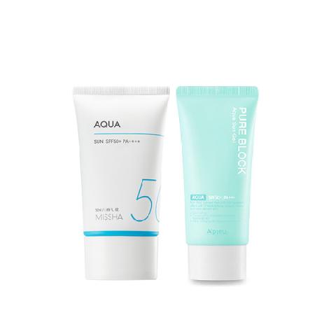 Missha Aqua Sun X A'pieu Hero Sunscreen Set B Missha Aqua Sun X A'pieu Hero Sunscreen Set B