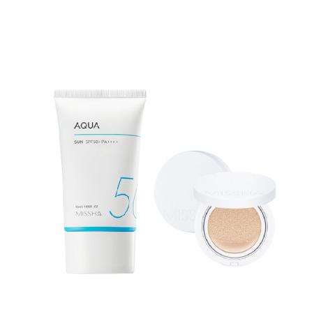 Missha Aqua Sun X Magic Cushion Moist Up Light Beige Set Missha Aqua Sun X Magic Cushion Moist Up Light Beige Set