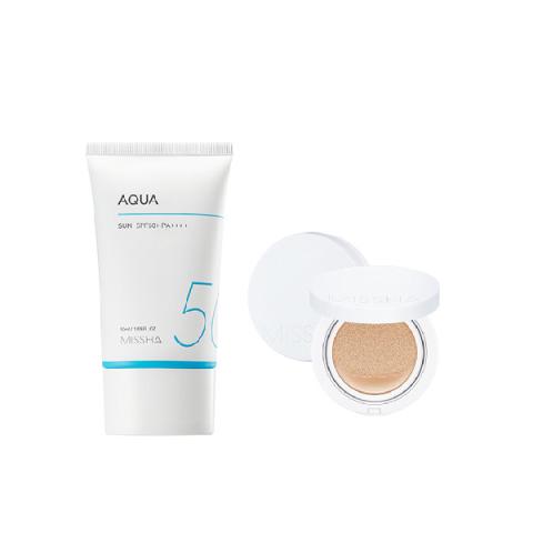 Missha Aqua Sun X Magic Cushion Moist Up Medium Beige Set Missha Aqua Sun X Magic Cushion Moist Up Medium Beige Set