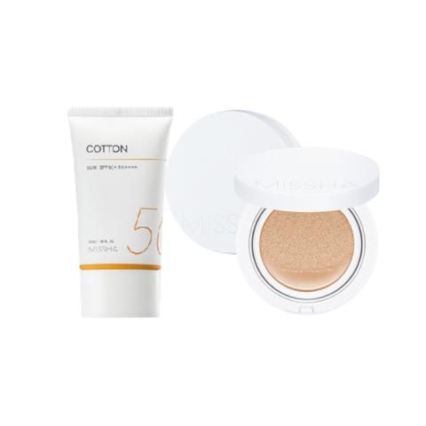Missha - Ensemble Cotton Sun X Magic Cushion Moist Up Medium Beige Missha - Ensemble Cotton Sun X Magic Cushion Moist Up Medium Beige