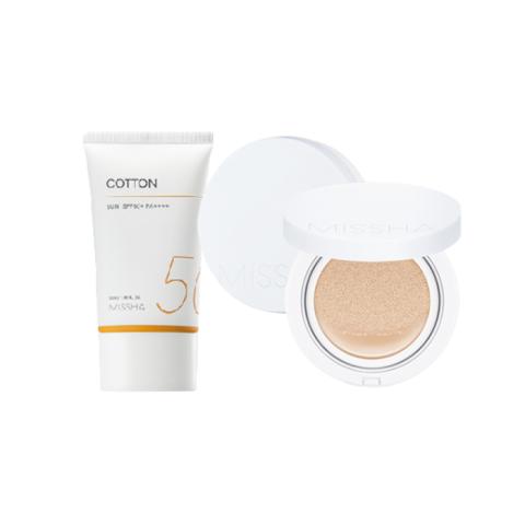 Missha Missha Cotton Sun X Magic Cushion Moist Up Light Beige Set Missha Missha Cotton Sun X Magic Cushion Moist Up Light Beige Set