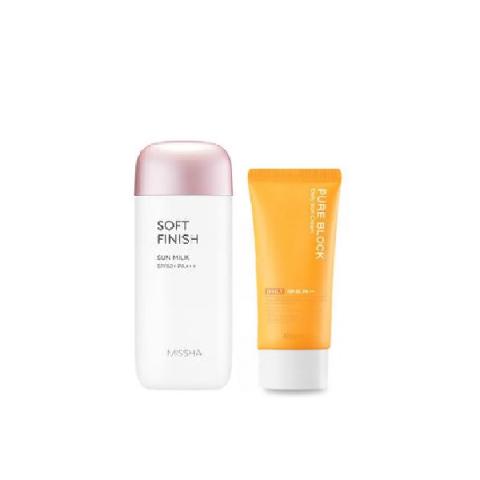 Missha Soft Finish Sun Milk X A'pieu Hero Sunscreen Set A Missha Soft Finish Sun Milk X A'pieu Hero Sunscreen Set A