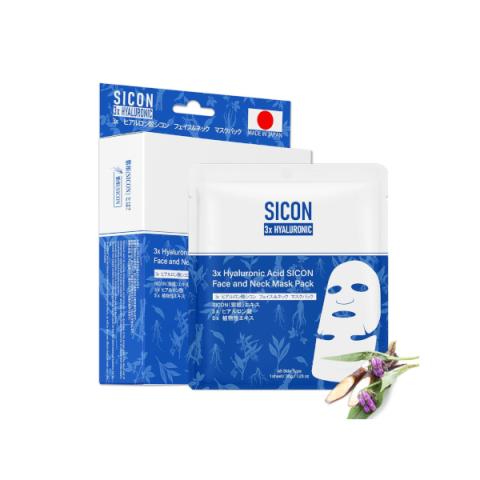 MITOMO - 3x Hyaluronic Acid CICA Face and Neck Mask Pack - 6pièces