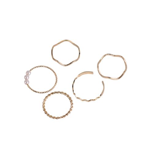 MsBlossom - Anneaux Ensemble - 1set(5pièces) - Gold (Open Ring x... MsBlossom - Anneaux Ensemble - 1set(5pièces) - Gold (Open Ring x...
