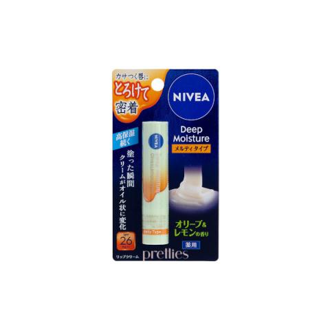 NIVEA Japan - Fondant à lèvres Deep Moisture, parfum olive et citron - 2.2g