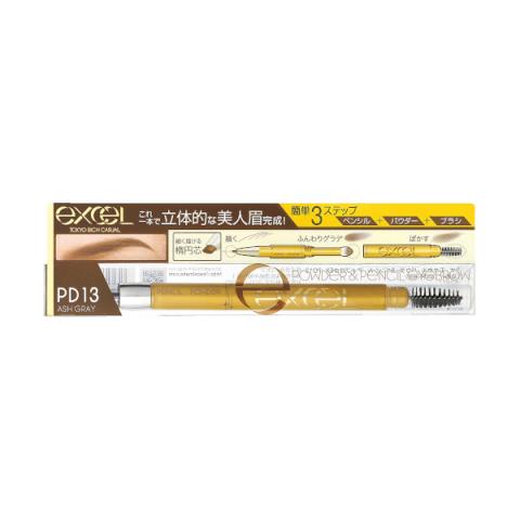 Noevir - excel - Powder & Pencil Eyebrow EX - 0.4g - PD13 Ash Gray Noevir - excel - Powder & Pencil Eyebrow EX - 0.4g - PD13 Ash Gray