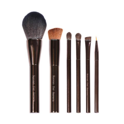 NUSVAN - Ensemble de pinceaux de maquillage en métal - 6pièces NUSVAN - Ensemble de pinceaux de maquillage en métal - 6pièces