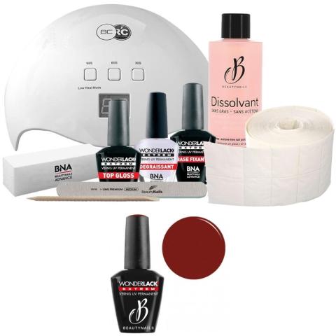 Pack Beauty Nails + Lampe 48 watts Wonderlack Beautynails Indi Red 132 Pack Beauty Nails + Lampe 48 watts Wonderlack Beautynails Indi Red 132