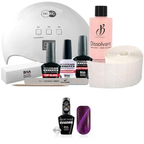 Pack Beauty Nails + Lampe 48 watts Wonderlack Oeil de Chat Scottish + Aimant Pack Beauty Nails + Lampe 48 watts Wonderlack Oeil de Chat Scottish + Aimant