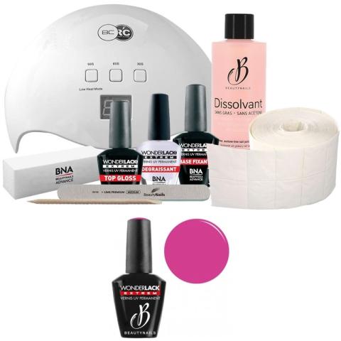 Pack Beauty Nails + Lampe 48 watts Wonderlak extrême Beautynails PEPSI PINK WLE002 Pack Beauty Nails + Lampe 48 watts Wonderlak extrême Beautynails PEPSI PINK WLE002