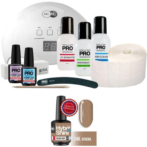 Pack Mollon + Lampe 48 watts Mini Vernis Semi-Permanent Hybrid Shine Mollon Pro 8ml Athena - 248 Pack Mollon + Lampe 48 watts Mini Vernis Semi-Permanent Hybrid Shine Mollon Pro 8ml Athena - 248