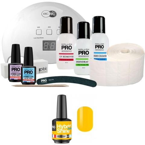Pack Mollon + Lampe 48 watts Mini Vernis Semi-Permanent Hybrid Shine Mollon Pro 8ml Melon 2/136 Pack Mollon + Lampe 48 watts Mini Vernis Semi-Permanent Hybrid Shine Mollon Pro 8ml Melon 2/136