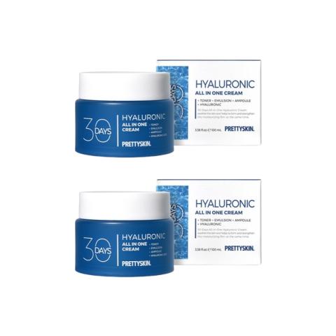 PRETTYSKIN - 30 Days All In One Hyaluronic Cream - 100ml (2ea) Set PRETTYSKIN - 30 Days All In One Hyaluronic Cream - 100ml (2ea) Set