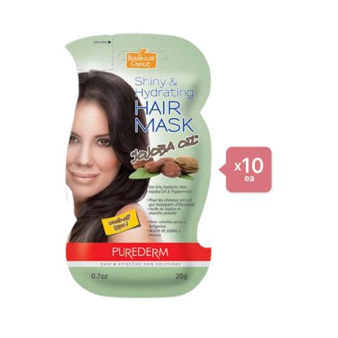 PUREDERM - Set Shiny & Hydrating Hair Mask - Jojoba Oil (10ea) Set