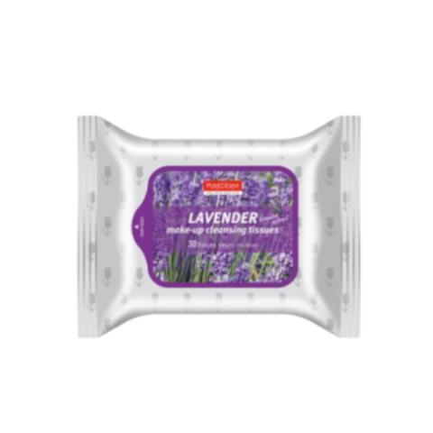 PUREDERM - Tissus démaquillants naturels - Lavender - 30pièce