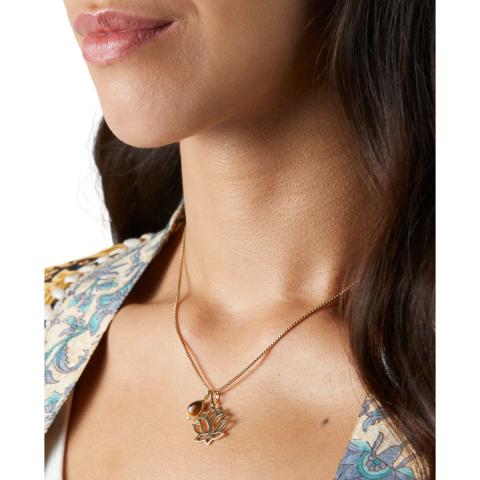 Rituals Tiger Eye Pendant Necklace Gold Plated Rituals Tiger Eye Pendant Necklace Gold Plated