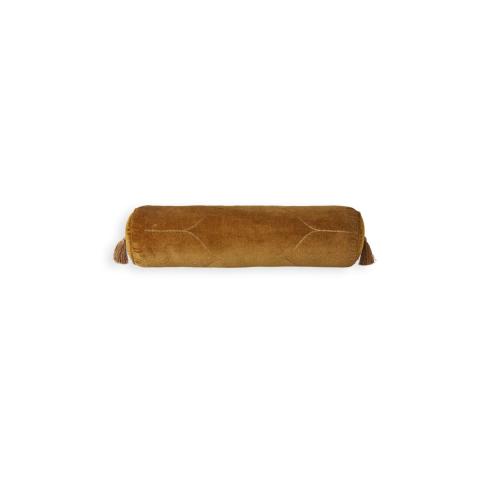Rituals Vellore Cotton Velvet Bolster Cushion Golden Mocha Rituals Vellore Cotton Velvet Bolster Cushion Golden Mocha