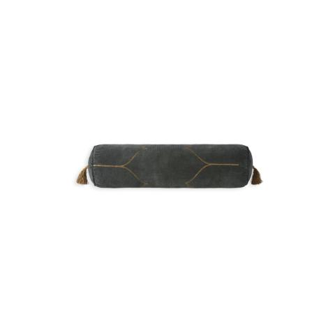 Rituals Vellore Cotton Velvet Bolster Cushion Grey Blue Rituals Vellore Cotton Velvet Bolster Cushion Grey Blue