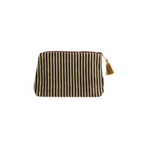 Rituals Vellore Medium Cotton Velvet Pouch Jade Green Stripe Rituals Vellore Medium Cotton Velvet Pouch Jade Green Stripe