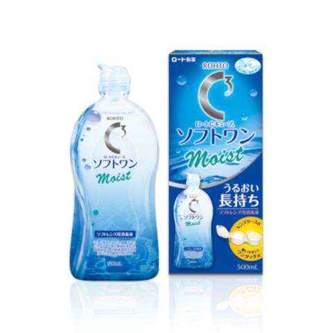 Rohto Mentholatum - C Cube SOFTONE Moist A pour lentilles de contact souples - 500ml