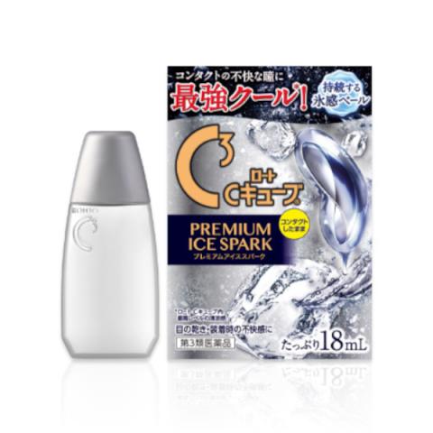 Rohto Mentholatum - Gouttes pour les yeux C Cube Premium Ice Spark - 18ml Rohto Mentholatum - Gouttes pour les yeux C Cube Premium Ice Spark - 18ml