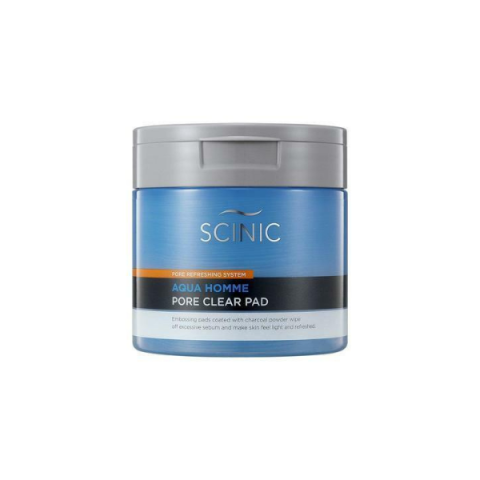 SCINIC - Auqa Homme Tampon transparent pour pores - 130ml/60pads