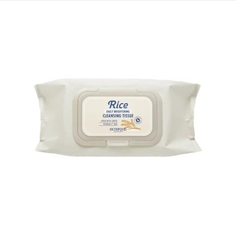 SKINFOOD - Rice Daily Brightening Tissu de nettoyage - 80pièces
