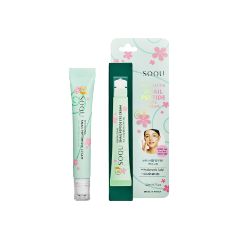 SOQU - Crème contour des yeux revitalisante aux peptides d'escargot - 20ml SOQU - Crème contour des yeux revitalisante aux peptides d'escargot - 20ml