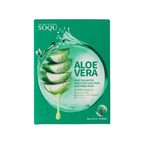 SOQU - Masque apaisant à l'aloe vera Deep Sea Water Moisture - 23g*10 sheets SOQU - Masque apaisant à l'aloe vera Deep Sea Water Moisture - 23g*10 sheets