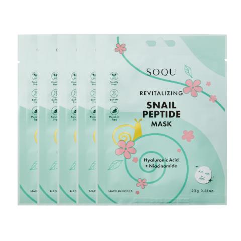 SOQU - Masque revitalisant aux peptides d'escargot - 23g*5 sheets SOQU - Masque revitalisant aux peptides d'escargot - 23g*5 sheets