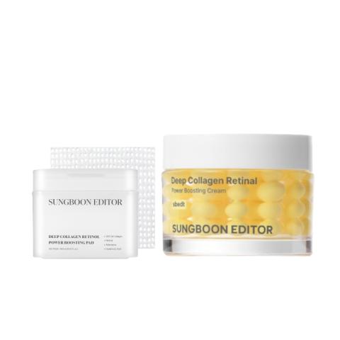 SUNGBOON EDITOR - Deep Collagen Retinol Power Boosting Capsule Cream - 50ml (1ea) + Power Boosting Pad 190ml (1ea) Set SUNGBOON EDITOR - Deep Collagen Retinol Power Boosting Capsule Cream - 50ml (1ea) + Power Boosting Pad 190ml (1ea) Set