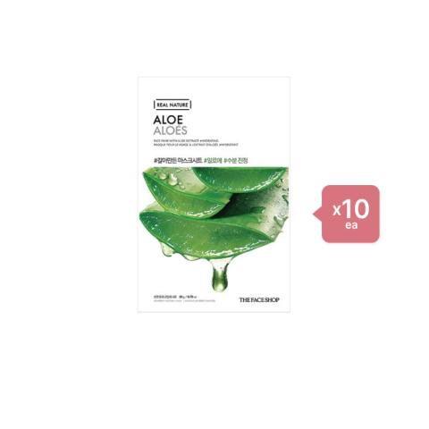THE FACE SHOP - Real Nature Face Mask - Aloe - 1pc (10ea) Set THE FACE SHOP - Real Nature Face Mask - Aloe - 1pc (10ea) Set
