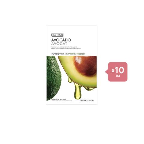 THE FACE SHOP - Real Nature Face Mask - Avocado - 1pc (10ea) Set THE FACE SHOP - Real Nature Face Mask - Avocado - 1pc (10ea) Set
