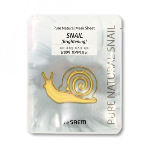 The Saem - Feuille de masque naturel pur - Snail Brightening - 1pièce The Saem - Feuille de masque naturel pur - Snail Brightening - 1pièce