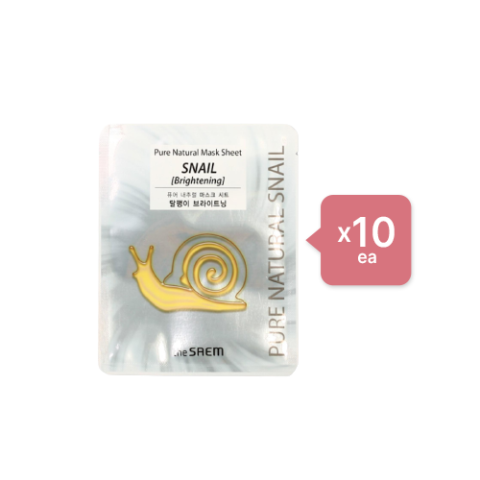 The Saem - Pure Natural Mask Sheet - Snail Brightening (10ea) Set