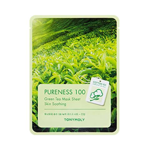 TONY MOLY - Pureness 100, Feuille de masque - Thé vert - 1pièce TONY MOLY - Pureness 100, Feuille de masque - Thé vert - 1pièce