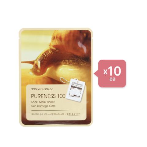 TONYMOLY - Set Feuille de masque Pureness 100 - Snail (10ea) Set TONYMOLY - Set Feuille de masque Pureness 100 - Snail (10ea) Set