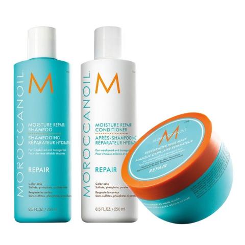 Trio Réparation : Shampooing 250 ml + Conditionneur 250 ml + Masque 250 ml Moroccanoil Trio Réparation : Shampooing 250 ml + Conditionneur 250 ml + Masque 250 ml Moroccanoil