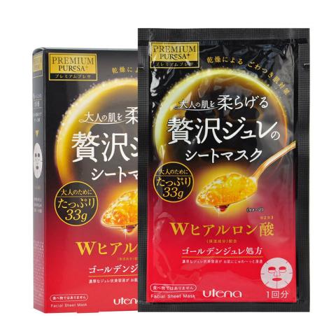 Utena - prime Puresa, Masque d'or Jelly - Hyaluronic Acid - 3pièce