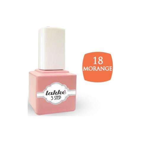 Vernis semi-permanent 18 morange Lakke' 3-step 7ML